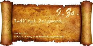 Iványi Zsigmond névjegykártya